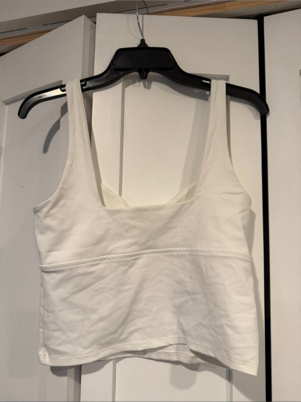 White Cropped Tank Top - Picture 2 of 2
